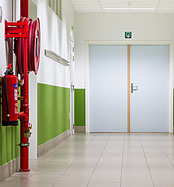 Corridor with fire door