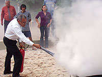 Training using an extinguisher