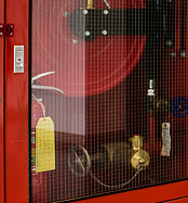 Fire hydrant and hose reel cabinet